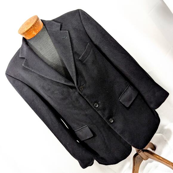 OSCAR DE LA RENTA! CASHMERE & WOOL WINTER WEIGHT BLACK JACKET SPORT COAT! SZ 42R - Picture 1 of 10